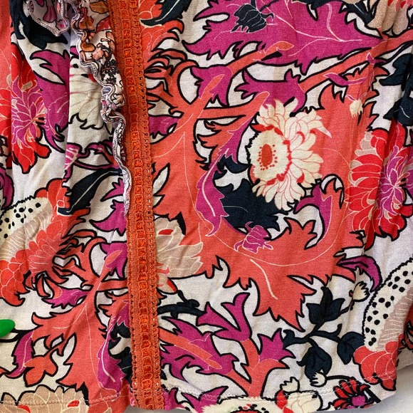 Anthropologie Conditions Apply Zofana Floral Flutter Sleeve Top Pink Medium - Picture 5 of 7